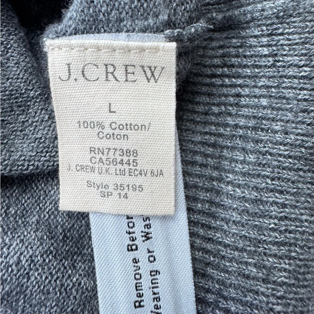 J. Crew 100% Cotton V-Neck Sweater. Gray. Men’s size L.